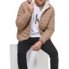 imageCalvin Klein mens Midweight Sherpa Lined PufferHooded Down Tan