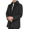 imageKenneth Cole Mens Double Breasted Bib PeacoatInner Quilted Black