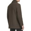 imageKenneth Cole Mens Double Breasted Bib PeacoatInner Quilted Medium Brown
