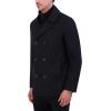 imageKenneth Cole Mens Double Breasted Bib PeacoatPea Coat Black