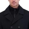 imageKenneth Cole Mens Double Breasted Bib PeacoatPea Coat Black