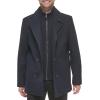 imageKenneth Cole Mens Double Breasted Bib PeacoatPea Coat Charcoal