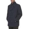 imageKenneth Cole Mens Double Breasted Bib PeacoatPea Coat Charcoal