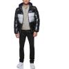 imageTommy Hilfiger Mens Hooded Puffer Jacket Standard and Big ampamp TallBlackWhite Pearlized