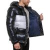 imageTommy Hilfiger Mens Hooded Puffer Jacket Standard and Big ampamp TallBlackWhite Pearlized