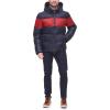 imageTommy Hilfiger Mens Hooded Puffer Jacket Standard and Big ampamp TallNavyRed Colorblock