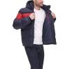 imageTommy Hilfiger Mens Hooded Puffer Jacket Standard and Big ampamp TallNavyRed Colorblock