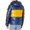 imageTommy Hilfiger Mens Hooded Puffer Jacket Standard and Big ampamp TallPearlized NavyYellow