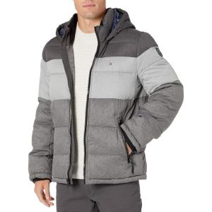 imageTommy Hilfiger Mens Hooded Puffer Jacket Standard and Big ampamp TallGrey Melange