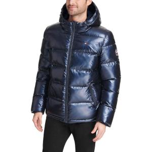 imageTommy Hilfiger Mens Hooded Puffer Jacket Standard and Big ampamp TallPearlized Navy