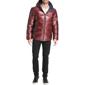 imageTommy Hilfiger Mens Hooded Puffer Jacket Standard and Big ampamp TallPearlized Purple