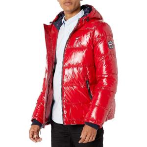 imageTommy Hilfiger Mens Hooded Puffer Jacket Standard and Big ampamp TallPearlized Red Pepper