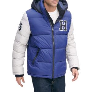 imageTommy Hilfiger Mens Hooded Puffer Jacket Standard and Big ampamp TallRoyal