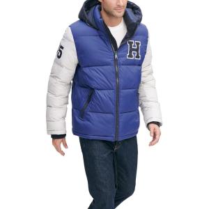 imageTommy Hilfiger Mens Hooded Puffer Jacket Standard and Big ampamp TallRoyal Blue