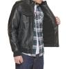 imageLevis Mens Faux Leather Aviator Bomber Jacket Regular ampamp Big ampamp Tall SizesBlackSherpa Lined