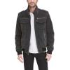 imageLevis Mens Faux Leather Aviator Bomber Jacket Regular ampamp Big ampamp Tall SizesCharcoal