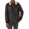 imageLevis Mens Faux Leather Aviator Bomber Jacket Regular ampamp Big ampamp Tall SizesDark Brown