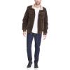 imageLevis Mens Faux Leather Aviator Bomber Jacket Regular ampamp Big ampamp Tall SizesDark Brown Faux Suede