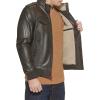 imageLevis Mens Faux Leather Aviator Bomber Jacket Regular ampamp Big ampamp Tall SizesDark BrownSherpa Lined