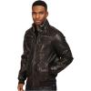 imageLevis Mens Faux Leather Aviator Bomber Jacket Regular ampamp Big ampamp Tall SizesDark BrownSherpa Lined