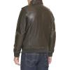 imageLevis Mens Faux Leather Aviator Bomber Jacket Regular ampamp Big ampamp Tall SizesDark BrownSherpa Lined