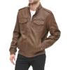 imageLevis Mens Faux Leather Aviator Bomber Jacket Regular ampamp Big ampamp Tall SizesEarthSherpa Lined