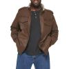 imageLevis Mens Faux Leather Aviator Bomber Jacket Regular ampamp Big ampamp Tall SizesEarthSherpa Lined