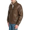 imageLevis Mens Faux Leather Aviator Bomber Jacket Regular ampamp Big ampamp Tall SizesLight Brown BisonSherpa Lined