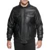 imageLevis Mens Faux Leather Aviator Bomber Jacket Regular ampamp Big ampamp Tall SizesBlackSherpa Lined