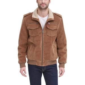 imageLevis Mens Faux Leather Aviator Bomber Jacket Regular ampamp Big ampamp Tall SizesCognac