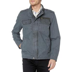 imageLevis Mens Washed Cotton Military Jacket Regular ampamp Big ampamp Tall SizesWashed Indigo Unfilled