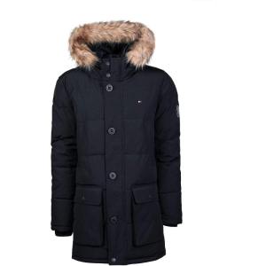 imageTommy Hilfiger Mens Arctic Cloth Heavyweight Performance Parka Down Alternative Outerwear CoatBlack