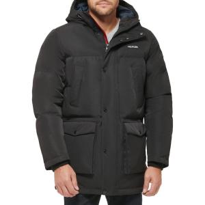 imageTommy Hilfiger Mens Arctic Cloth Heavyweight Performance Parka Down Alternative Outerwear CoatBlack Tech