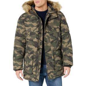 imageTommy Hilfiger Mens Arctic Cloth Heavyweight Performance Parka Down Alternative Outerwear CoatCamouflage