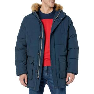 imageTommy Hilfiger Mens Arctic Cloth Heavyweight Performance Parka Down Alternative Outerwear CoatNavy