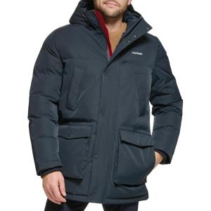 imageTommy Hilfiger Mens Arctic Cloth Heavyweight Performance Parka Down Alternative Outerwear CoatNavy Tech