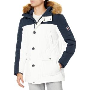 imageTommy Hilfiger Mens Arctic Cloth Heavyweight Performance Parka Down Alternative Outerwear CoatNavy Twill