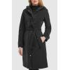 imageKenneth Cole Womens Belted Sleeker Midweight Coat with Attached HoodBlack