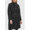 imageKenneth Cole Womens Belted Sleeker Midweight Coat with Attached HoodBlack