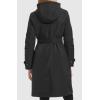 imageKenneth Cole Womens Belted Sleeker Midweight Coat with Attached HoodBlack