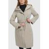 imageKenneth Cole Womens Belted Sleeker Midweight Coat with Attached HoodStone