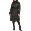 imageKenneth Cole Womens Long Puffer JacketQuilted Buckle Black