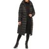 imageKenneth Cole Womens Long Puffer JacketQuilted Buckle Black