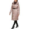 imageKenneth Cole Womens Long Puffer JacketQuilted Buckle Champagne