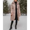 imageKenneth Cole Womens Long Puffer JacketQuilted Buckle Champagne