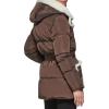 imageKenneth Cole Womens Puffer JacketSherpa Trim Dark Roast