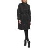 imageKenneth Cole Womens Belted Sleeker Midweight Coat with Attached HoodBlack