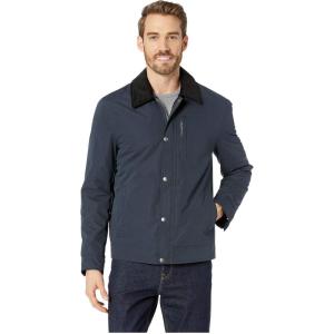 imageCole Haan Mens Legacy City Rain Padded Barn Jacket with Corduroy CollarNavy