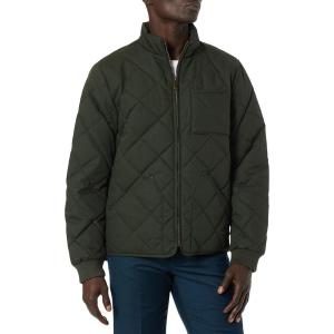 imageDockers Mens Diamon Quilted Cotton OpenBottom Bomber JacketOlive