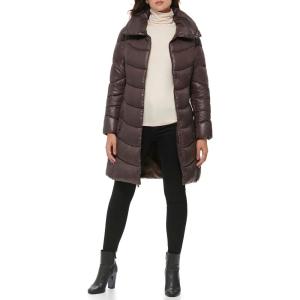 imageKenneth Cole Womens Puffer JacketFunnel Neck Chocolate